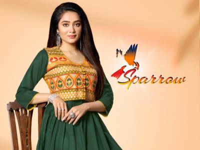 Sparrow By Beauty Queen Plain Kurti With Embroidery Jacket